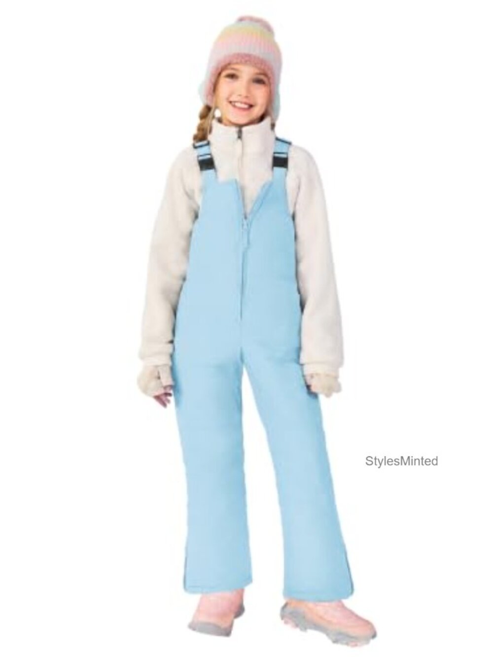 Girls Snow Bib Overalls Adjustable Waterproof Ski Snowsuit Winter Jumpsuit
